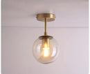 Axyaa Nordic Glass Ball LED Ceiling Lights Copper Vintage Ceiling Lamps