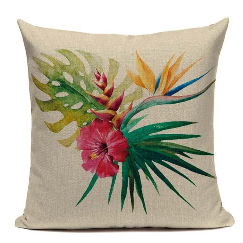 Axyaa Tropical Plant Banana Leaf Throw Pillow Cover for High Quality Home Decor