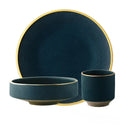 Axya Gold-rimmed Ceramic Dinner Plate for High-end Dining