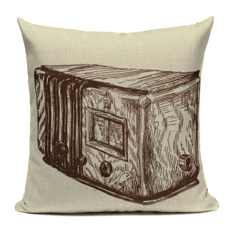 Axyaa Music Series High Quality Cotton Linen Cushion Cover Pillow Case