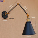 Axyaa Vintage Industrial Swing Arm Wall Lamp Gold Copper LED Sconce