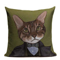 Axyaa Cartoon Cat Cushion Cover: High Quality Linen Sofa Home Decor Pillowcase