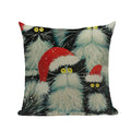 Square Cat Pillow Covers by Axyaa: Cute Cartoon Print Sofa Throw Pillow Cover