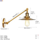 Axyaa Industrial Vintage LED Wall Light - Gold Bedroom Loft Stair Lamp