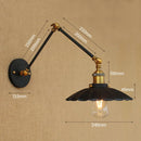 Axyaa Vintage Industrial Swing Arm Wall Lamp Gold Copper LED Sconce