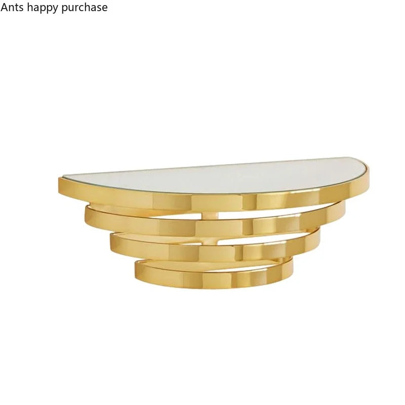 Axya Gold Glass Mirror Wall Shelf Nordic Style Creative Decoration