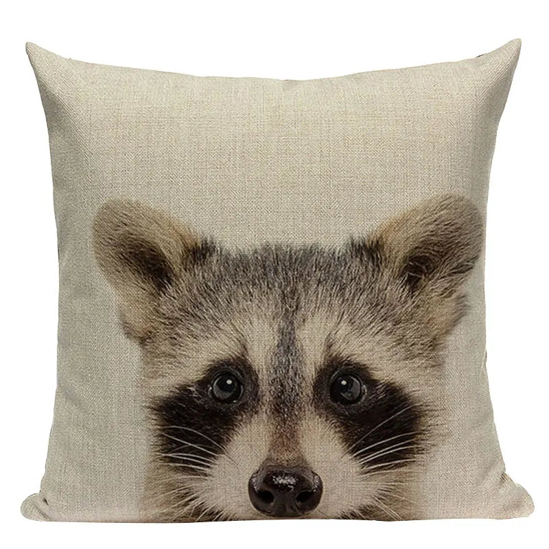 Axyaa Deer Print Cushion Cover 45x45cm Sofa Car Decor Pillow