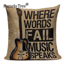 Axyaa Music Series High Quality Cotton Linen Cushion Cover Pillow Case