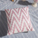 Pink Geometric Embroidered Cushion Cover by Axyaa - 45x45cm Cotton Pillow Case