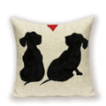 Dachshund Linen Pillow Cover for Sofa Decor Axyaa Home Decorative Cushion Case