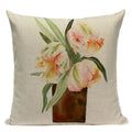 Axyaa Velvet Deer Floral Stripes Pillow Cover for Sofa Beds and Car