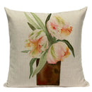 Axyaa Velvet Deer Floral Stripes Pillow Cover for Sofa Beds and Car