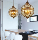 Axyaa Vintage Loft Globe Pendant Lights with Wrought Iron Glass Shade