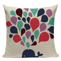 Colorful Fish Pattern Linen Cushion Cover by Axyaa