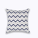 Axyaa Geometric Blue Embroidered Cushion Cover, 45x45cm, Home Decor
