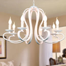 Axyaa White Black Iron Chandelier E14 Candle Light American Country Style Fixtures
