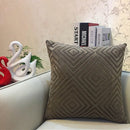 Axyaa Geometric Chenille Flocking Pillow Cover - Grey/Yellow/Red/Purple - 45x45cm/30x50cm
