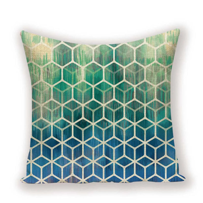 Geometric Linen Cushion Cover for Home Decor - Axyaa's Stylish Throw Pillow Case