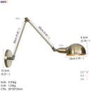 Axyaa Vintage Adjustable Swing Arm Wall Light - Silver Loft Style Vintage LED, Retro Edison