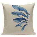 Colorful Fish Pattern Linen Cushion Cover by Axyaa