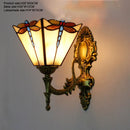 Stained Glass Lampshade Butterfly Pyramid Wall Lamp by Axyaa