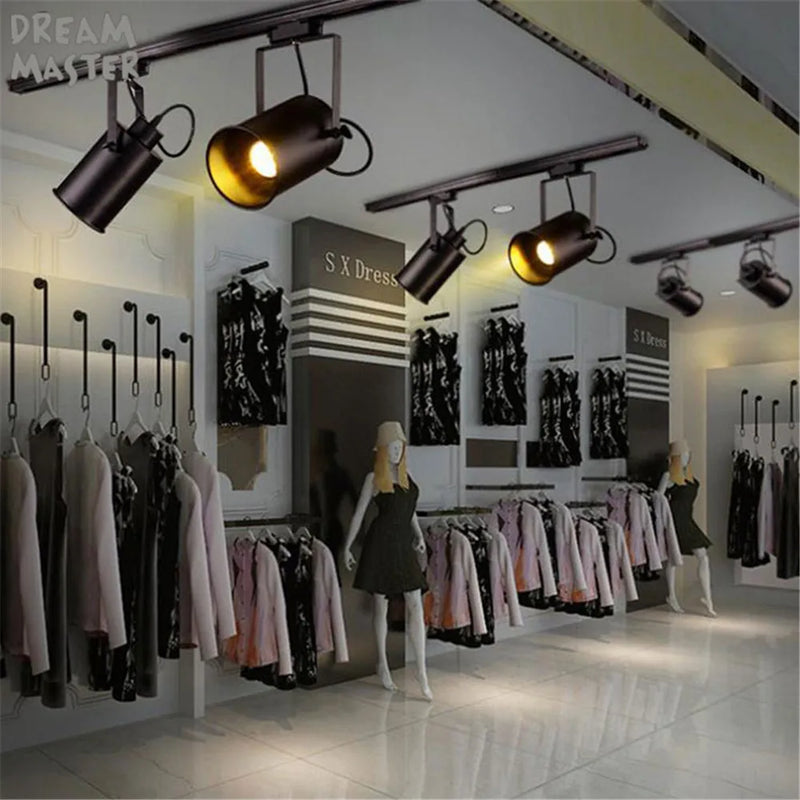 Axyaa Black Track Spotlights for Clothing Bar Store, 1 Phase Rail Lamp