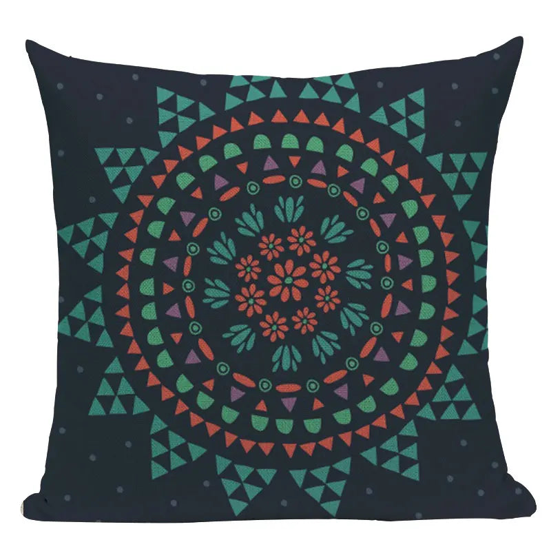 Axyaa Boho Kilim Leaf Cushion Cover - Retro Middle Eastern Style Home Decor