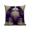 Square Cat Pillow Covers by Axyaa: Cute Cartoon Print Sofa Throw Pillow Cover