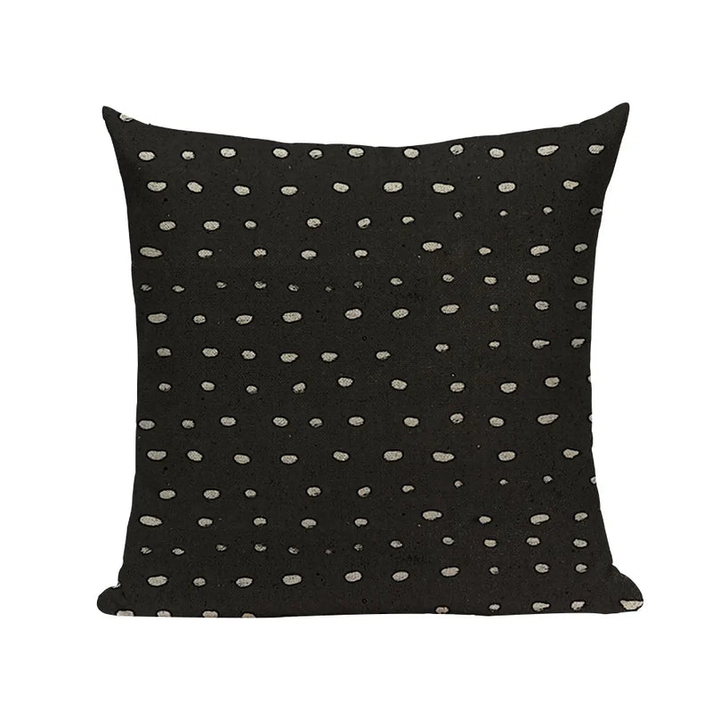Axyaa Geometric Wave Dots Line Spring Cushion Cover - Black White - Custom Home Decor Pillow Cover