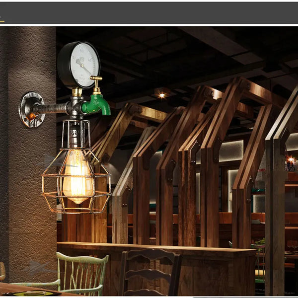 Axyaa Retro Wall Light: Industrial Steam Punk Vintage Wall Lamp for Home Decor