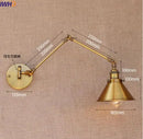 Axyaa Vintage Industrial Swing Arm Wall Lamp Gold Copper LED Sconce