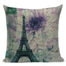Axyaa London Bridge Paris Eiffel Tower Decorative Printed Throw Pillows