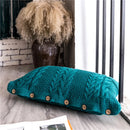 Axyaa Red Peacock Coffee Ivory Knit Cushion Cover 35x65cm for Sofa Bed Decor