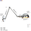 Axyaa Vintage Adjustable Swing Arm Wall Light - Silver Loft Style Vintage LED, Retro Edison