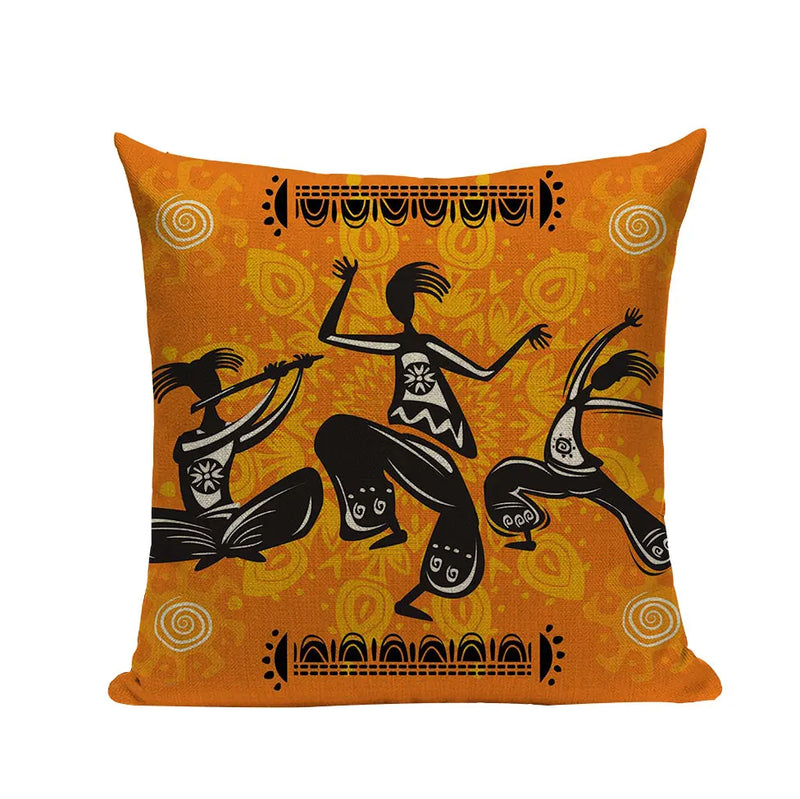 Axyaa African Geometric Dance Pillow Cover Ethnic Bedroom Sofa Decor