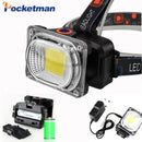Axya COB LED Headlamp Rechargeable 3-Mode Waterproof for Hunting Fishing