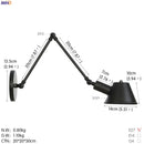 Axyaa Black Iron Industrial LED Wall Light Fixture Vintage Loft Style Edison Wall Lamp
