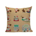 Christmas Santa Deer Pattern Cushion Cover for Festive Home Decor - Axyaa