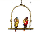 Axyaa Tiffany Style Parrot Lamp: Colorful Stained Glass Chandelier for Dining Room
