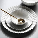 Axya Gray Petal Ceramic Dinner Plate Kitchen Tray Bowl Soup Cook Tool