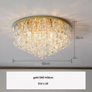 Axyaa Modern Bedroom Crystal Ceiling Lamp Gold/Chrome Steel LED Lights