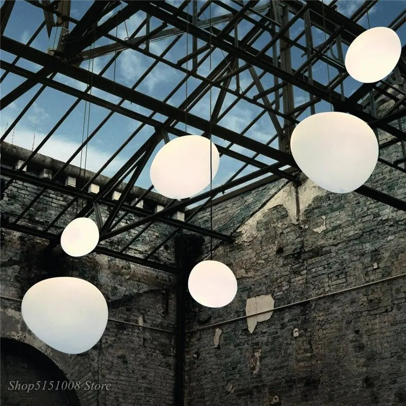 Axyaa Modern Glass Pendant Light for Dining Room Kitchen - Irregular LED Hanging Lamp