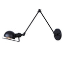 Axyaa Loft Adjustable Wall Lamp: Retro Reading Lamp, Long Arm, Iron, Bedside, Black