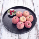 Axya Round Red Black Wooden Pallet Tea Tray Western Dishes Multifunctional Storage Plate