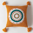 Axyaa Floral Cushion Cover 45x45cm Pink Cream Yellow Green Tassels Home Decor Pillow Case