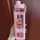 Axyaa Kawaii Shaker Water Bottle with Straw Sticker  ]];