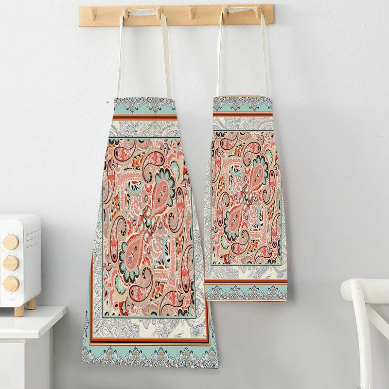 Axyaa Tropical Floral Kitchen Apron for Cooking, Baking, Cleaning - 47x38cm