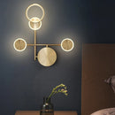 Axyaa Nordic Luxury LED Wall Lamp for Bedroom, Black/Gold Iron, Creative Sconce