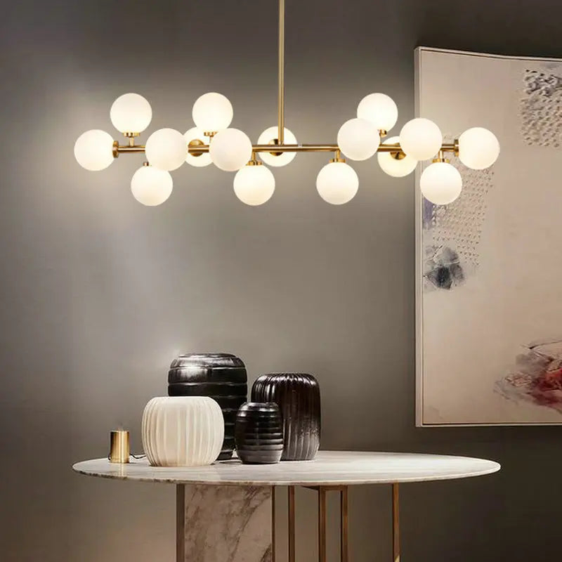 Designer Molecule Glass Pendant Lamp for Living Room by Axyaa