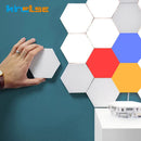 Axyaa Hexagon LED Wall Lamp: Modular Honeycomb Remote Control Panel, Touch Sensitive, Magnetic Wall Lighting